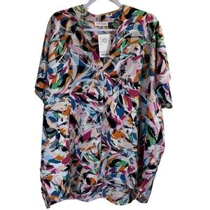 First love mix print Women's Blouse, Size 3XL, NWT